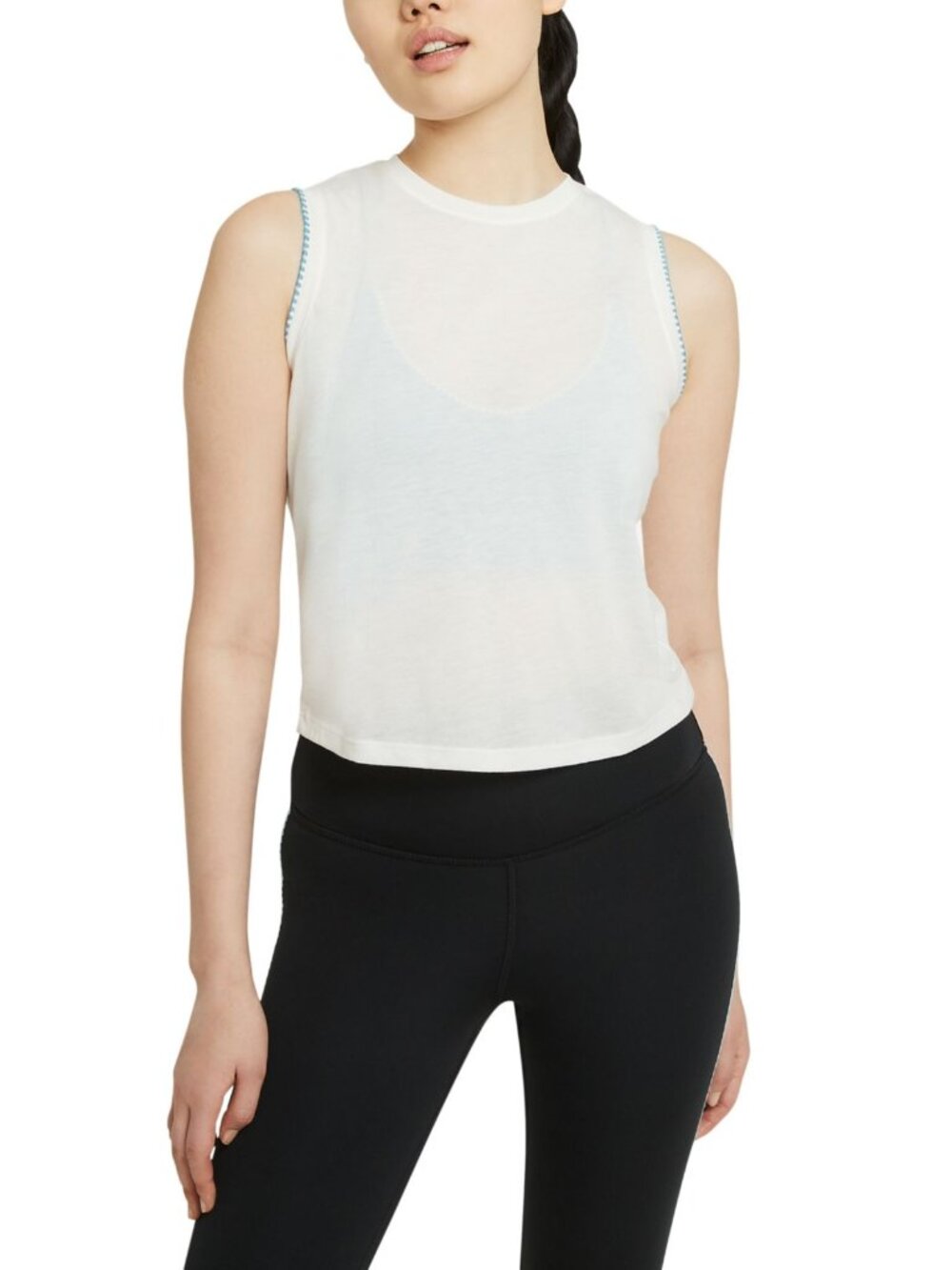 Nike Womens Crochet-Trimmed Yoga Tank Top